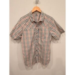 REI Men's‎ Plaid Button Down Shirt Large Lightweight Cotton Hiking Outdoor Top